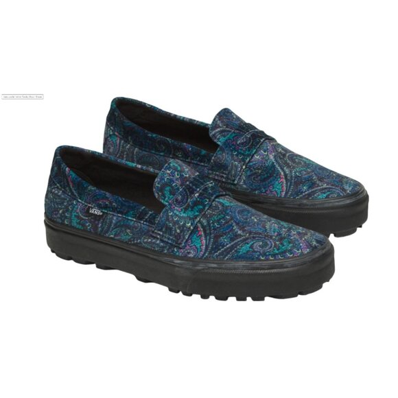 New! Size: 4.5 Men/6 Women | VANS Style 53 Velvet Shoes Paisley | Blue Color - Picture 6 of 14